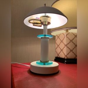 1980s Memphis Mushroom Table Desk Lamp UFO Art Deco Touch 3-way Light MCM Mod 70
